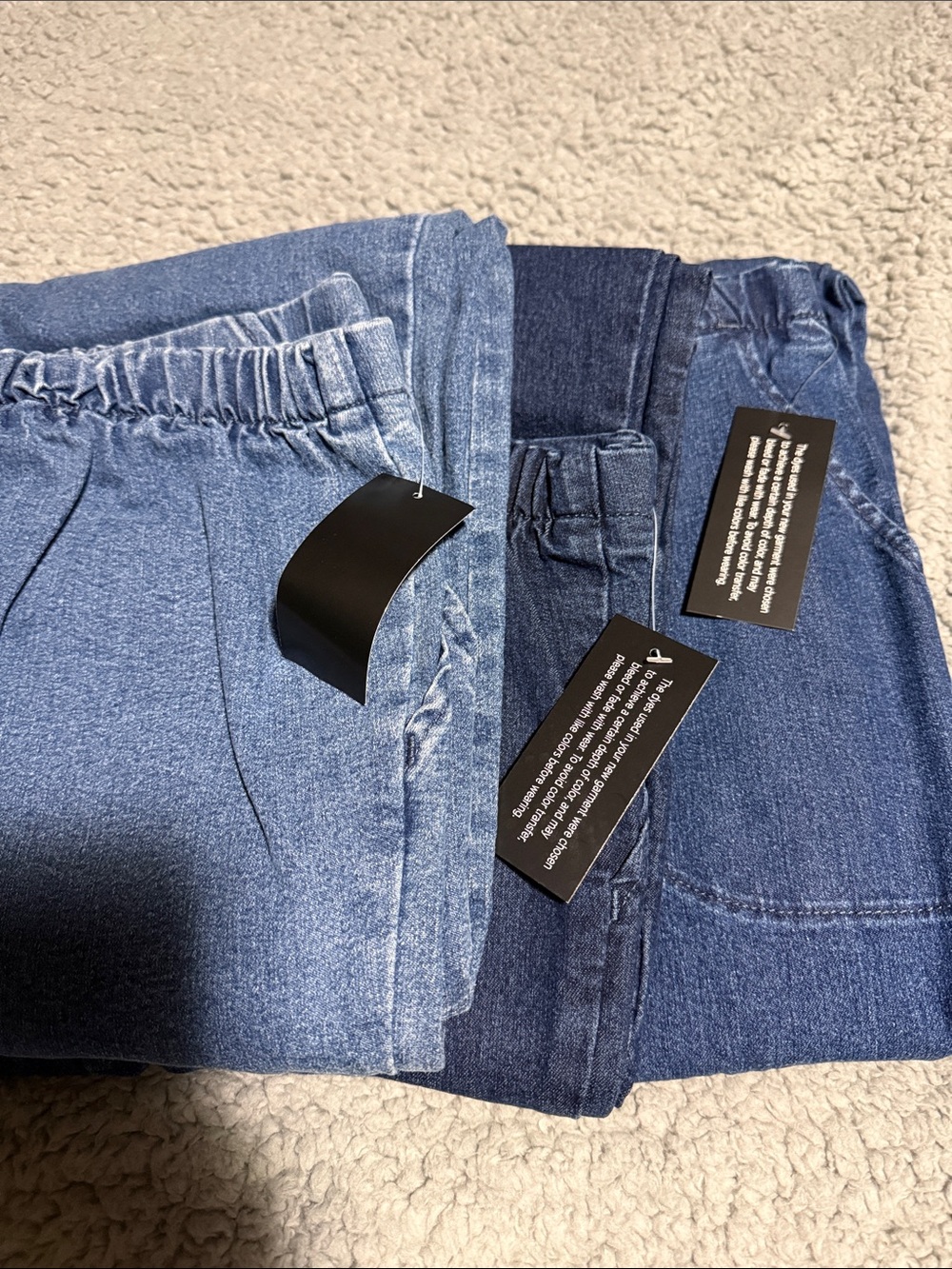 NWT d&co Women’s Elastic Waist Pull-On stretch Jeans - Blue Denim set of 3 XL